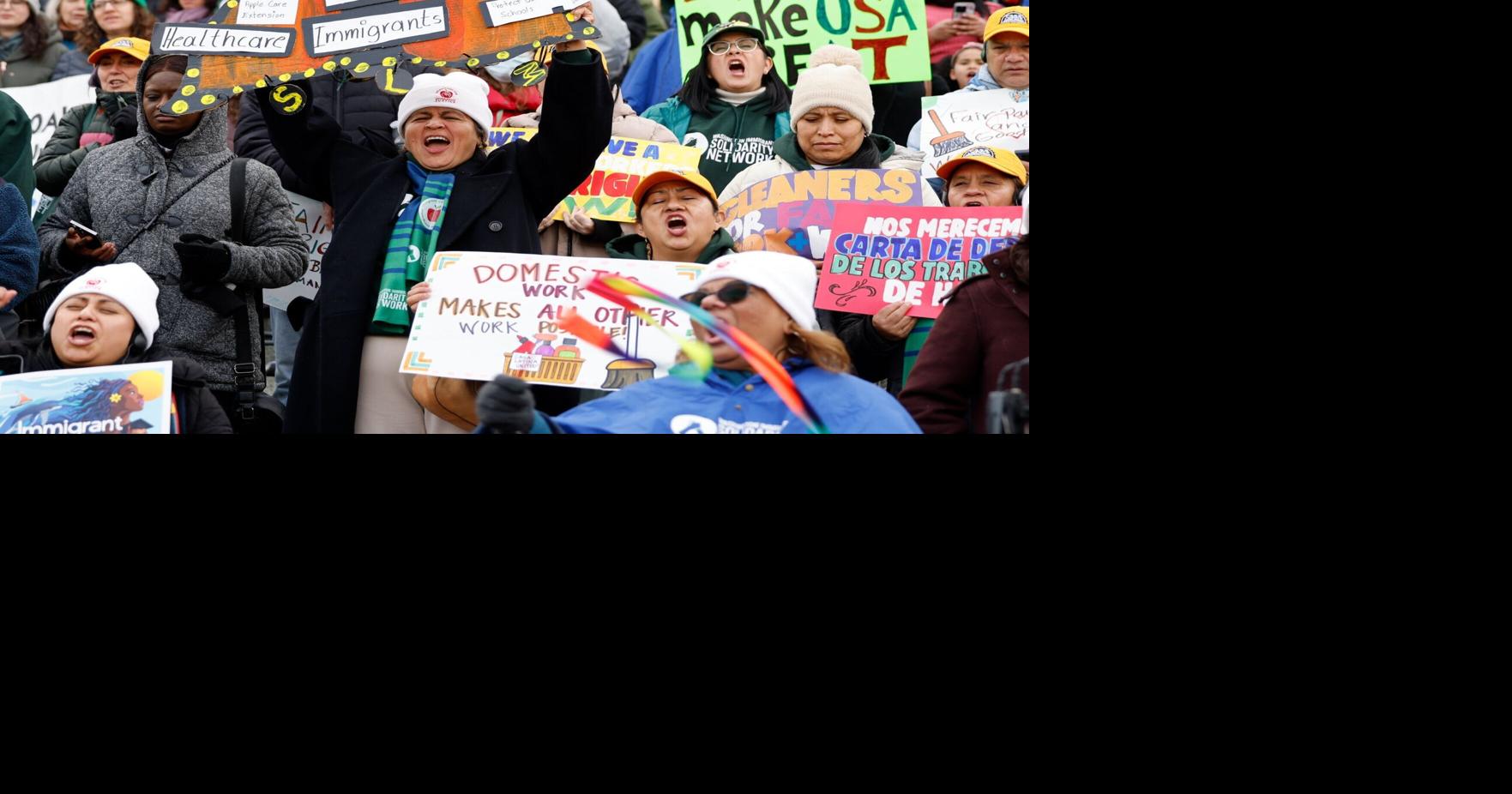 Hundreds rally at WA Capitol for immigrant protections