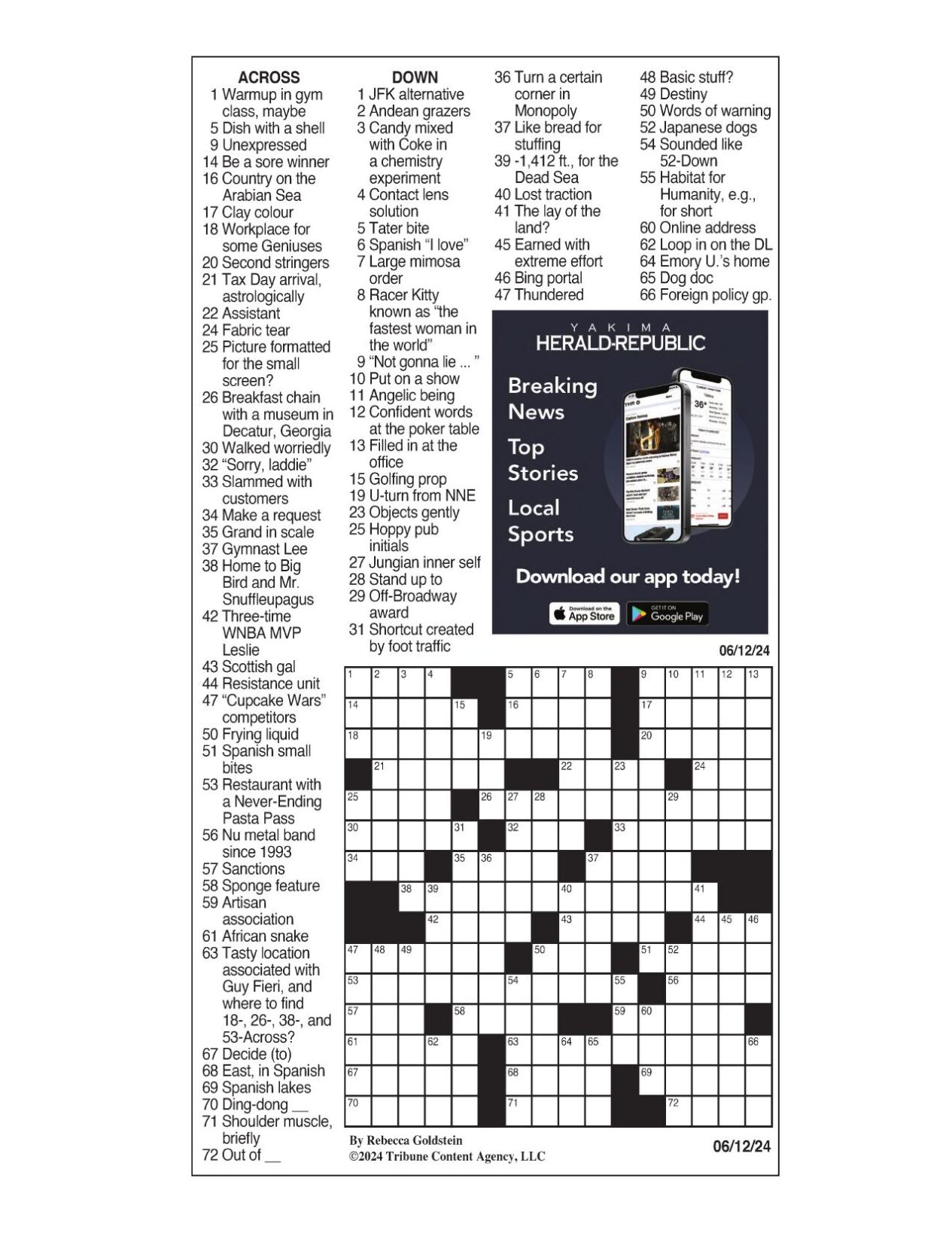 LA Times Crossword June 12, 2024 Crosswords