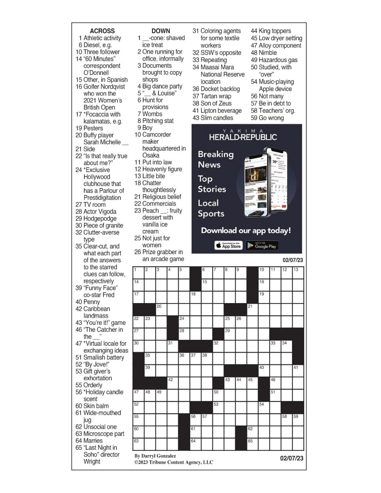 LA Times Crossword 7 Nov 22, Monday 