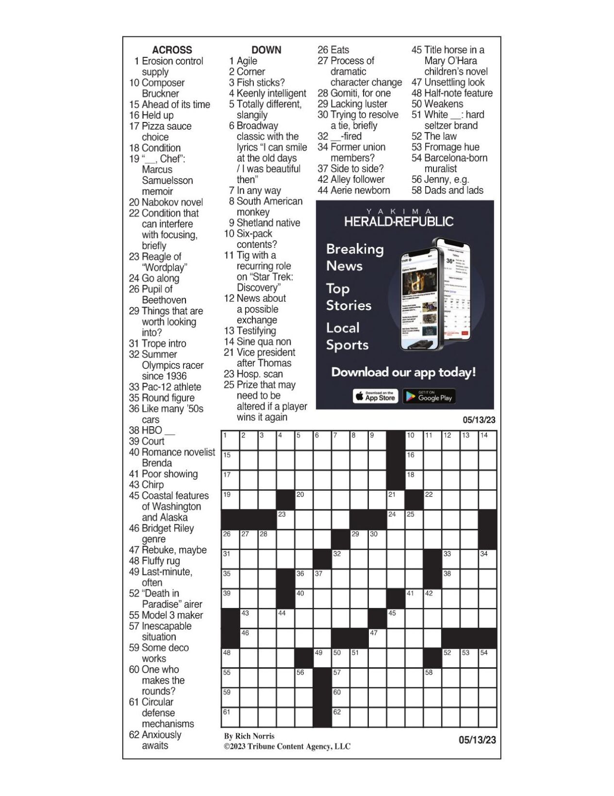 LA Times Crossword May 13, 2023 Crosswords