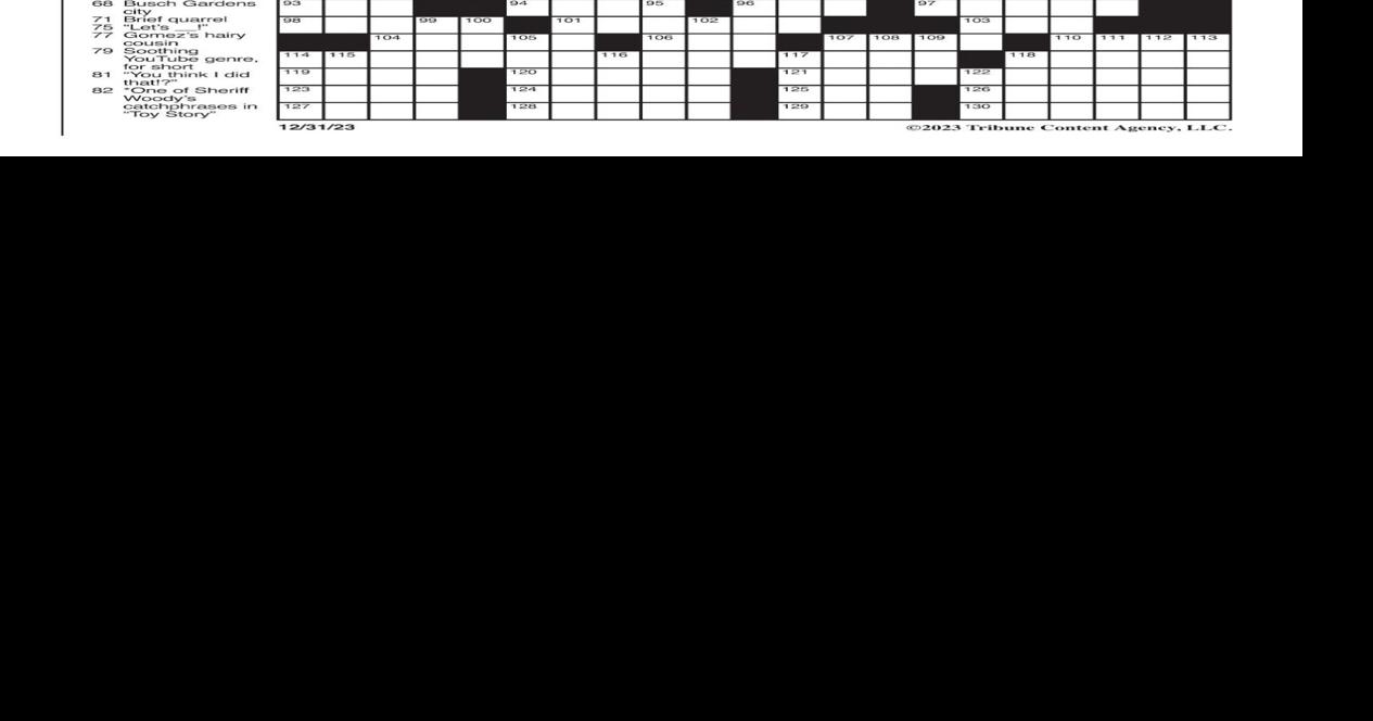 LA Times Crossword: Dec 31 2023 Crosswords yakimaherald com