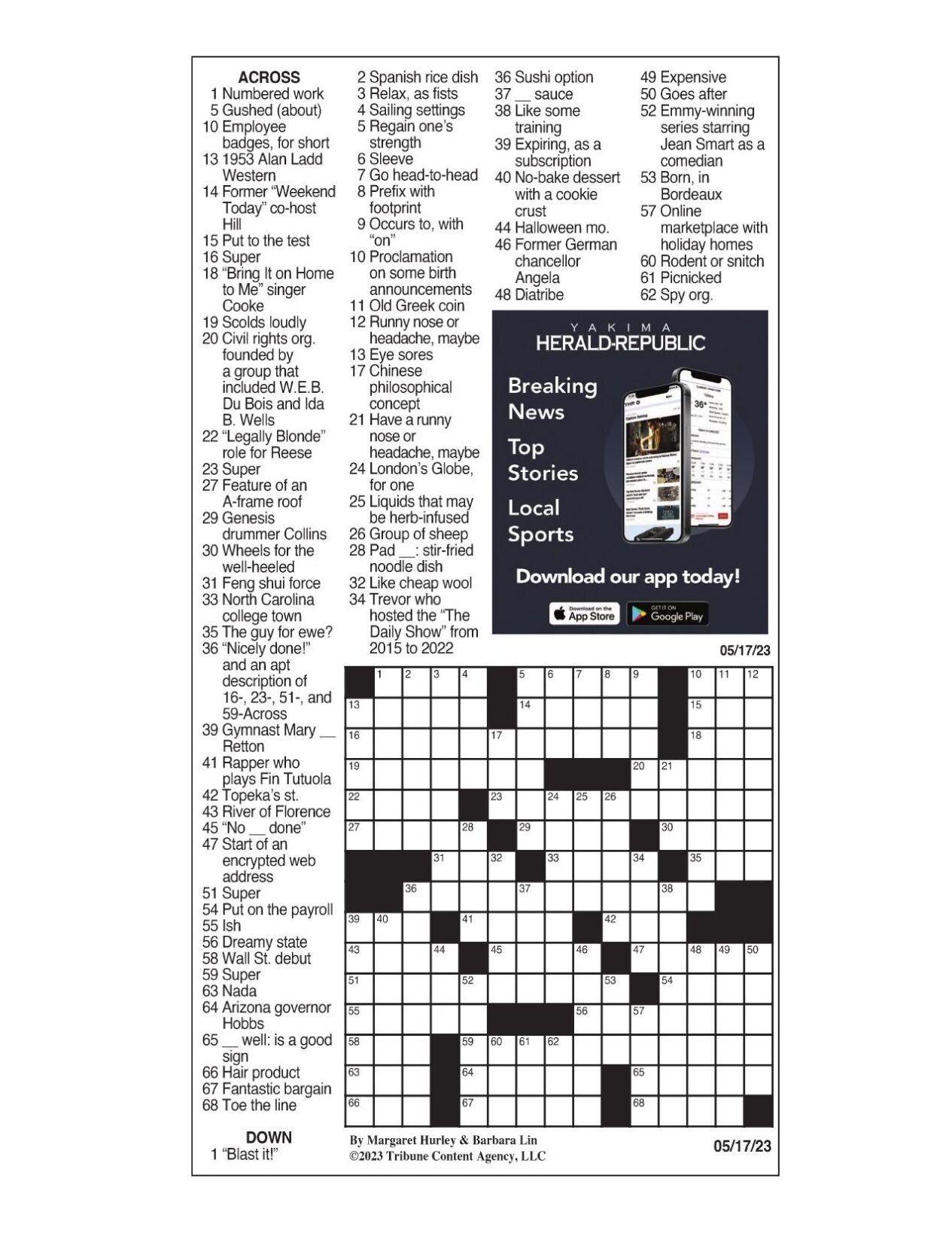 LA Times Crossword May 17, 2023 Crosswords