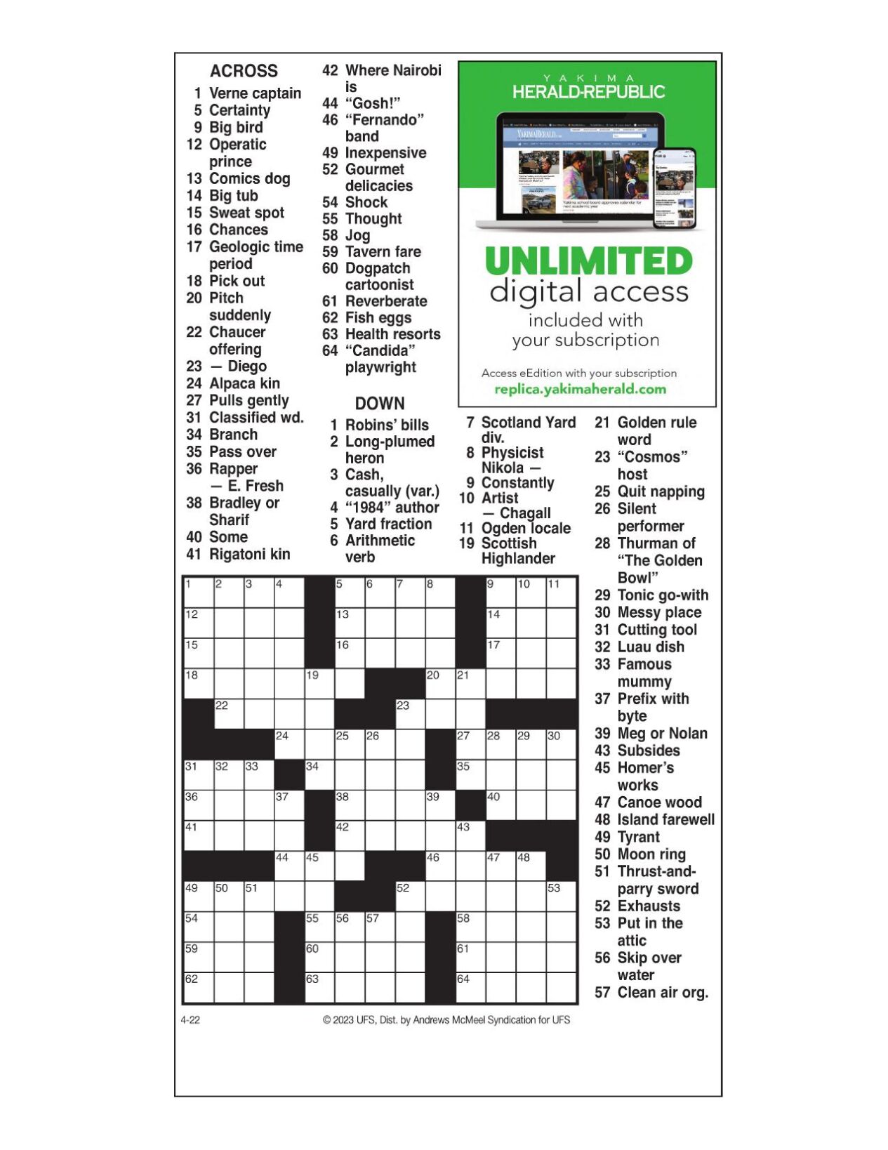 Crossword April 13, Puzzles