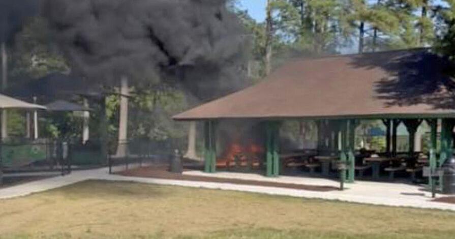 Fire damages playground, shelter at park