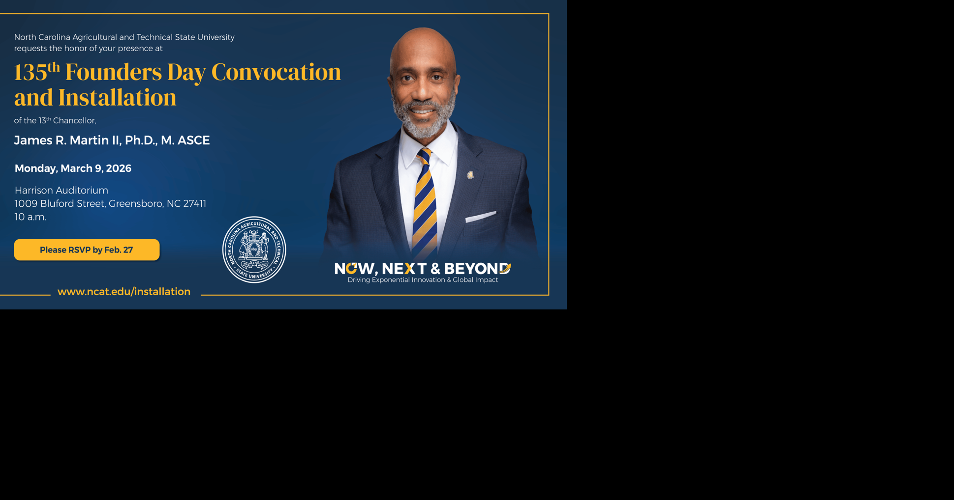 N.C. A&T to Install Chancellor James R. Martin II on 135th Founders Day