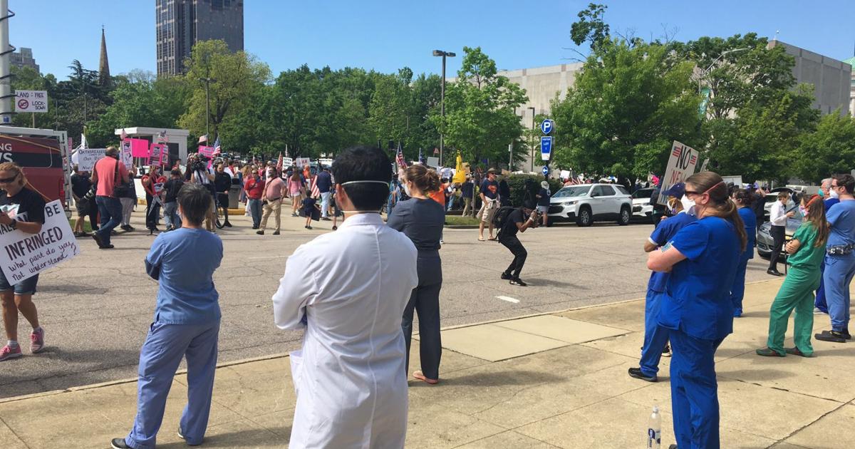Reopen Protesters Health workers defend N.C. from 'Reopen' protesters | Coronavirus ...