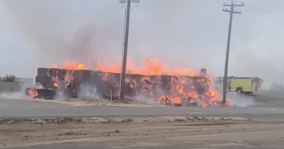 Large stack of hay bales on fire at Ephrata dairy farm | Columbia Basin ...