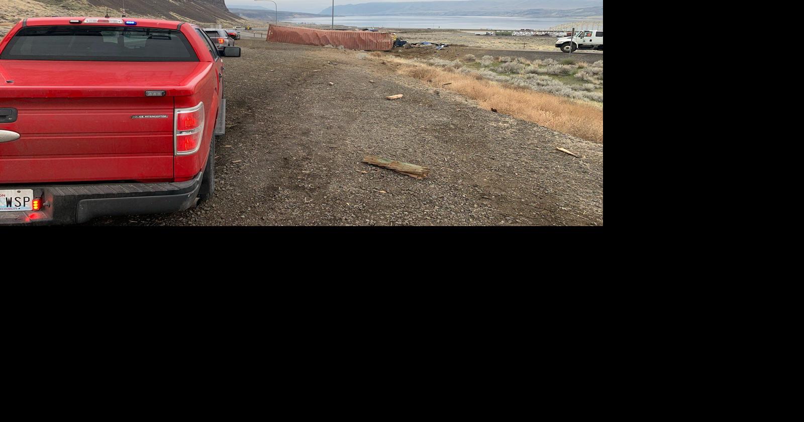 Intoxicated semi driver rolls rig near Vantage Bridge | Columbia Basin ...