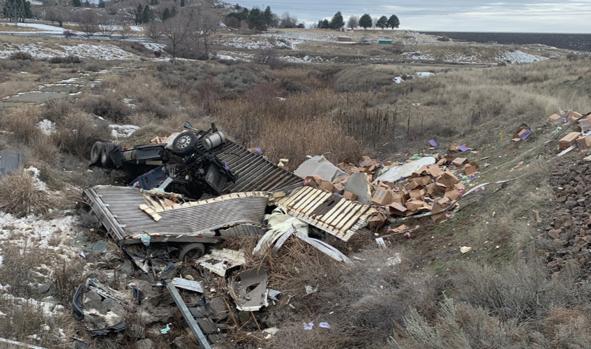 UPDATE Semitruck driver airlifted to hospital after crashing into