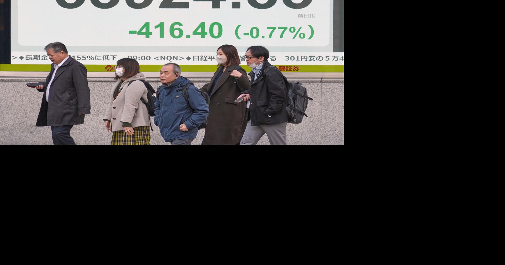 Asian shares are mostly lower and oil sinks $2 after Trump says Iran stopped killings