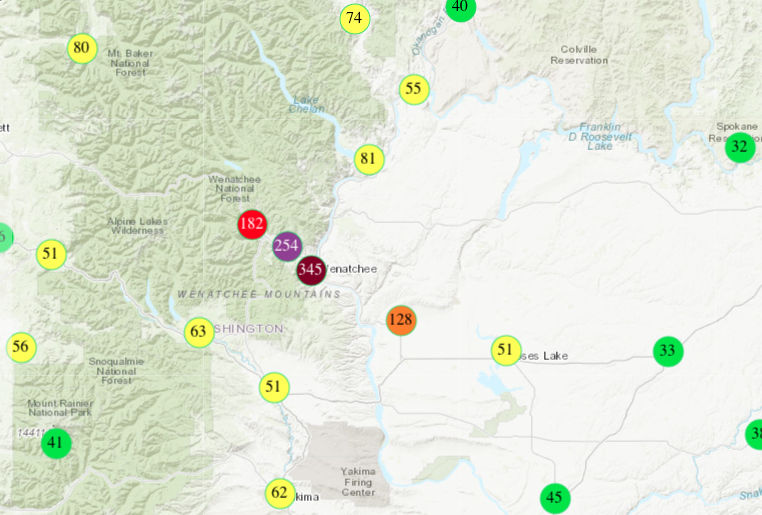 Wildfire smoke brings hazardous air quality to Wenatchee area ...