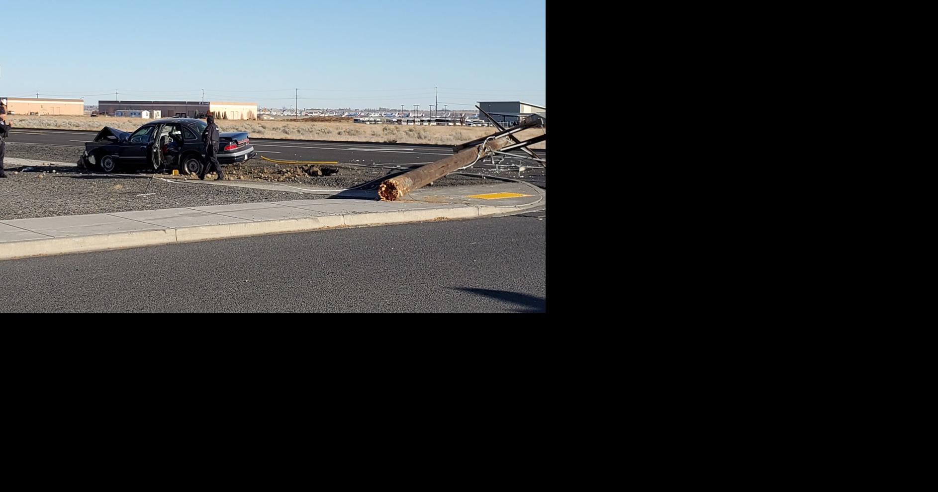 Traffic stop turned pursuit ends in crash with power pole near Moses ...