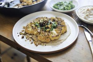 Cauliflower 'steaks' are tender on the inside and crispy on the outside