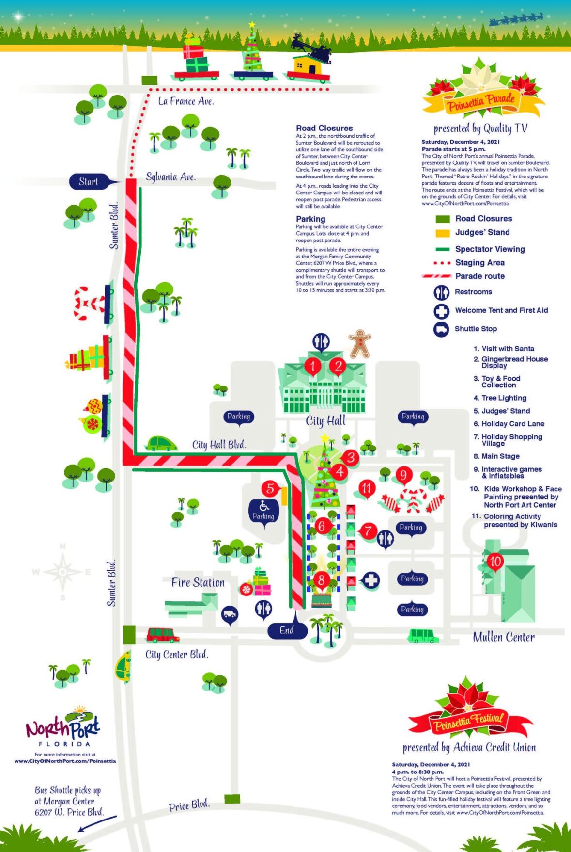 2021 North Port Poinsettia parade map