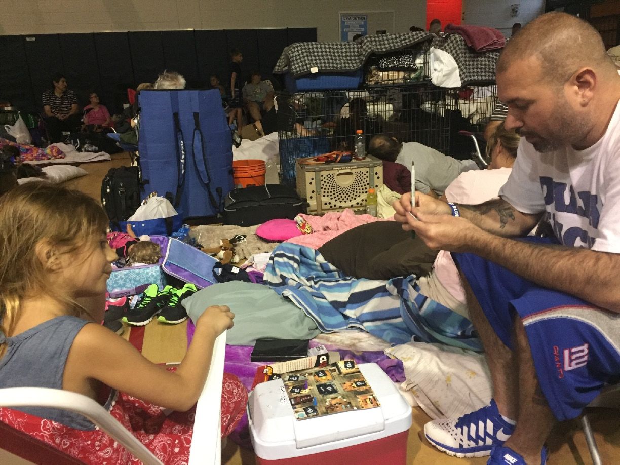 Shelter games during Hurricane Irma