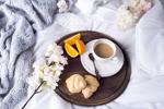 Breakfast in a bed of fine linens