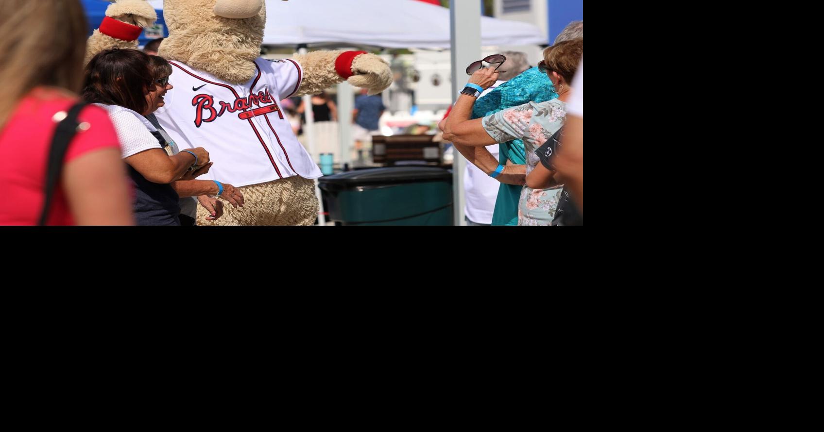 Atlanta Braves mascot Blooper (00) during a Major League Spring Training  game against the Boston Red