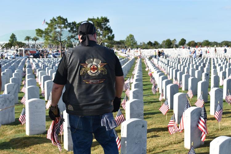 Memorial Day 2024 flags set up at Sarasota National Cemetery