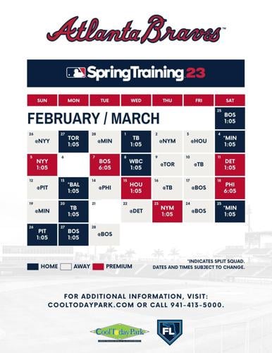 Atlanta Braves Announce 2023 Spring Training Schedule