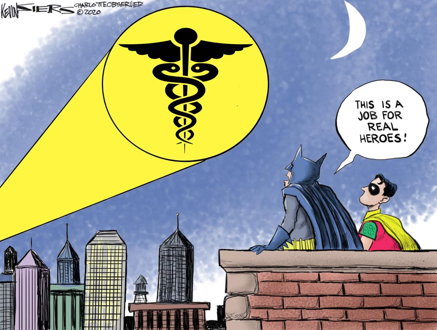 Editorial Cartoon For March 25 2020 Covid Heroes By Kevin Siers The Charlotte Observer Nc Venice Gondolier Sun Yoursun Com