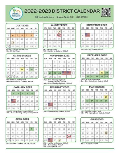 Sarasota County School Calendar 2024 22
