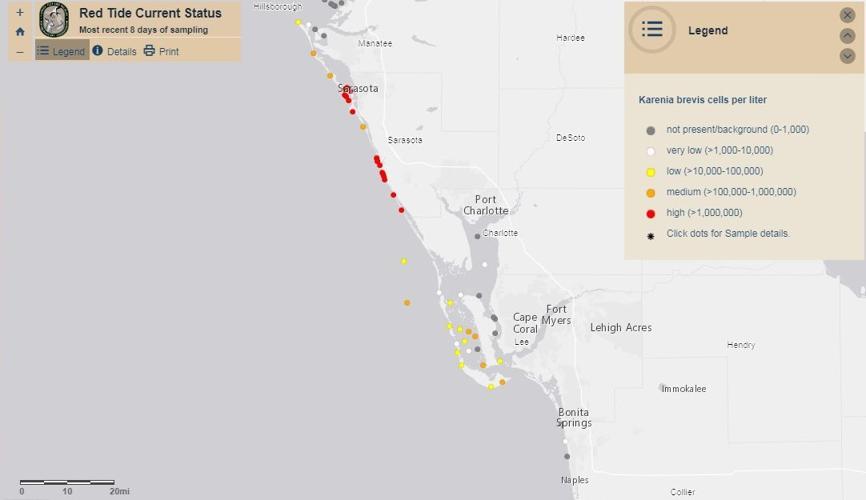 Red Tide Map 12-1-2022