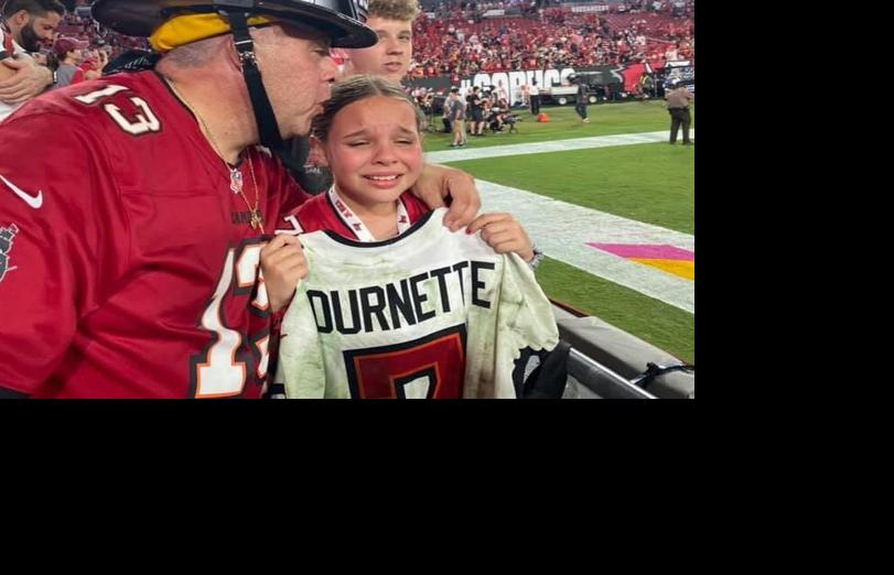 Bucs player gives autographed game jersey to local girl, News