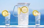 Chilled water jug with glasses