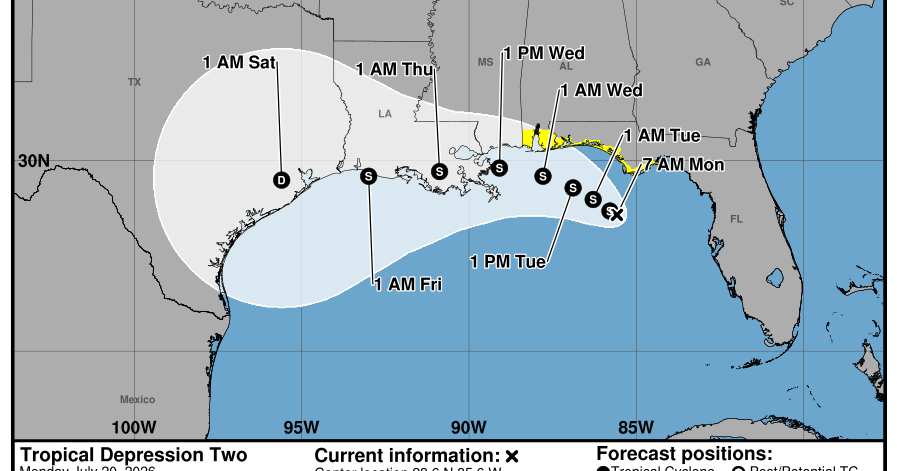Tropical Depression Two likely to become Tropical Storm Bertha