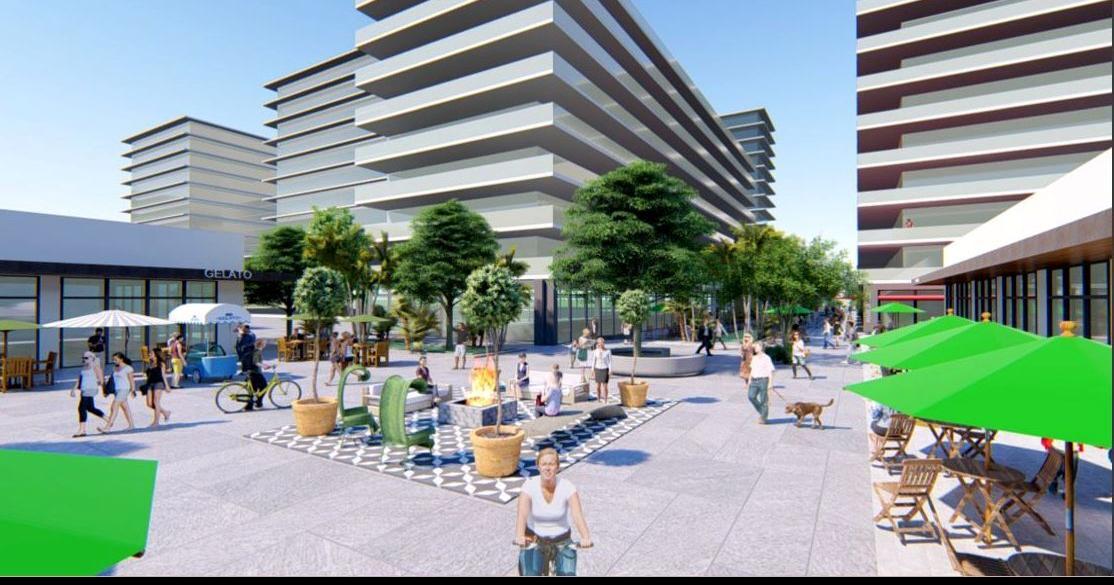 Illustration of High Rise Village Ideally Developed