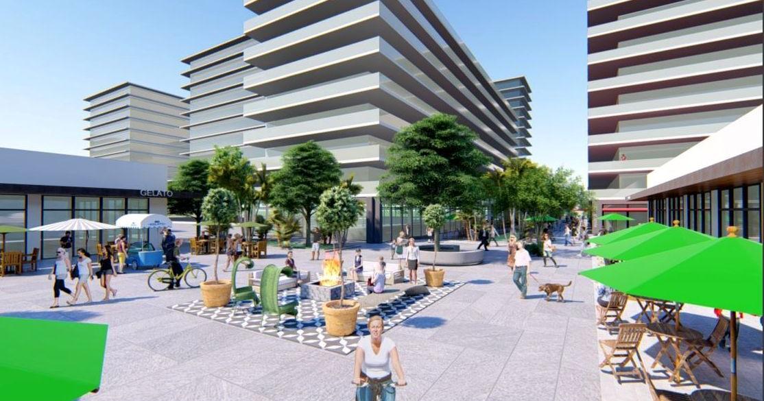 Illustration of High Rise Village Ideally Developed