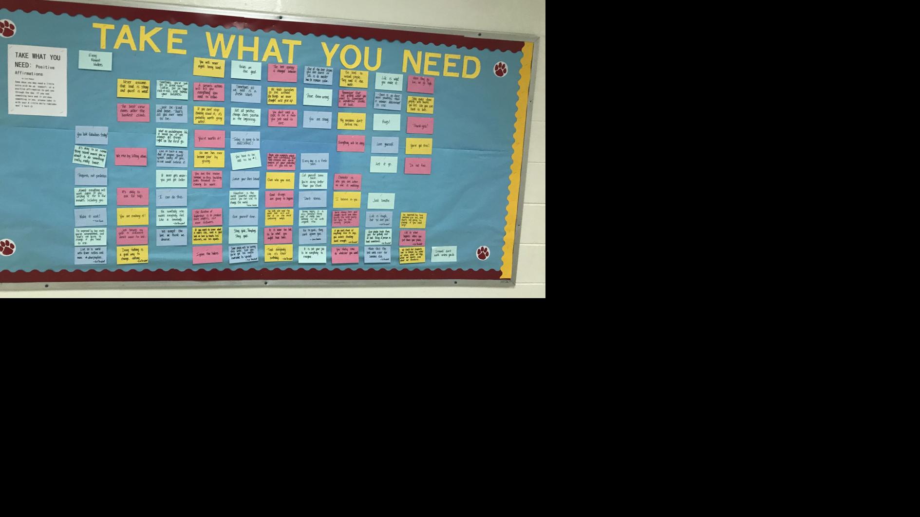 Middle school bulletin board spreads positivity | News | yoursun.com