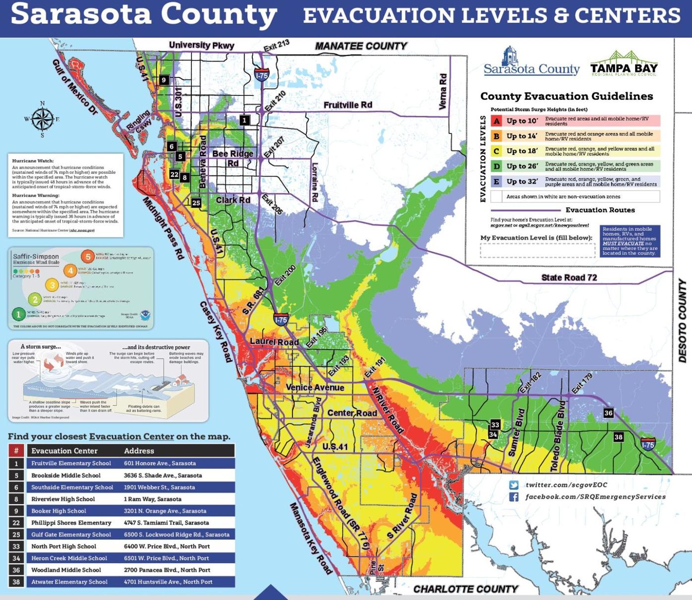 Map Of Florida Evacuation Zones - United States Map