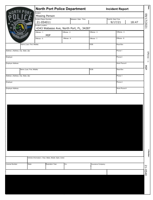 NPPD 'Missing Person' report