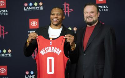 Russell Westbrook Rockets Intro Westbrook all smiles in introduction with Rockets | Sports | yoursun.com