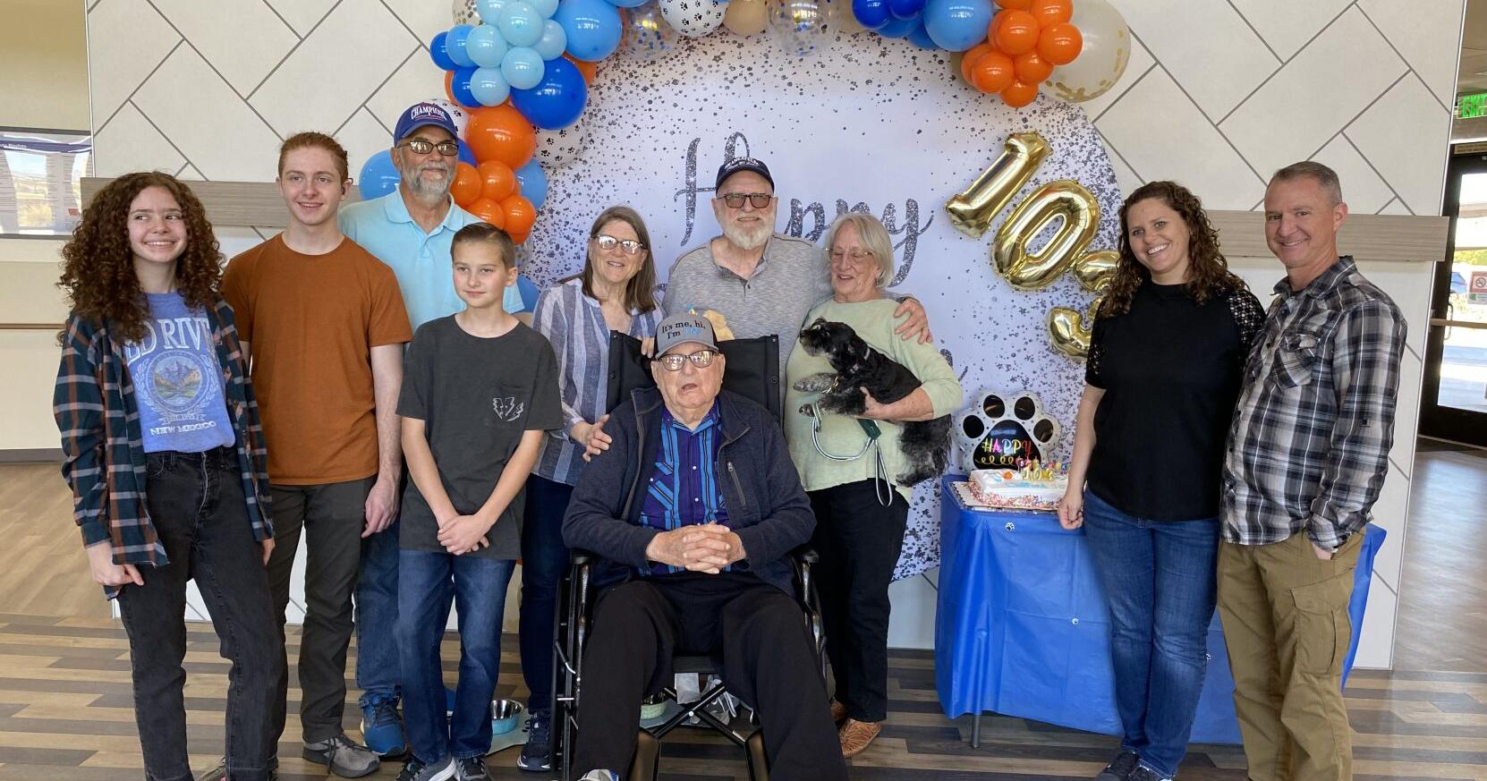 WWII veteran celebrates 103rd birthday with family, friends, & Fido - Vimarsana News