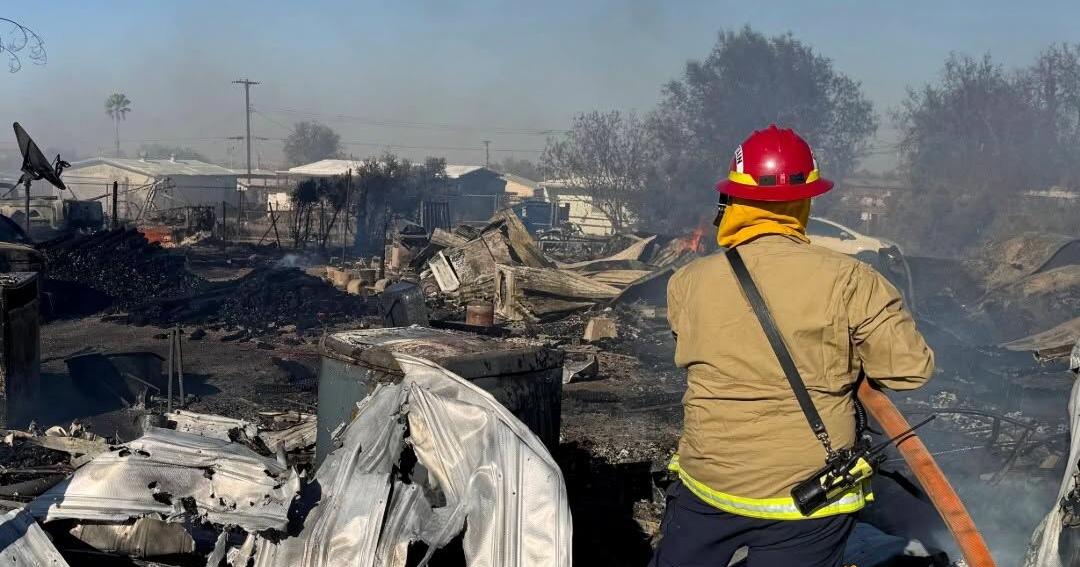 Yuma Fire Department assists with four‑alarm fire in Ocotillo
