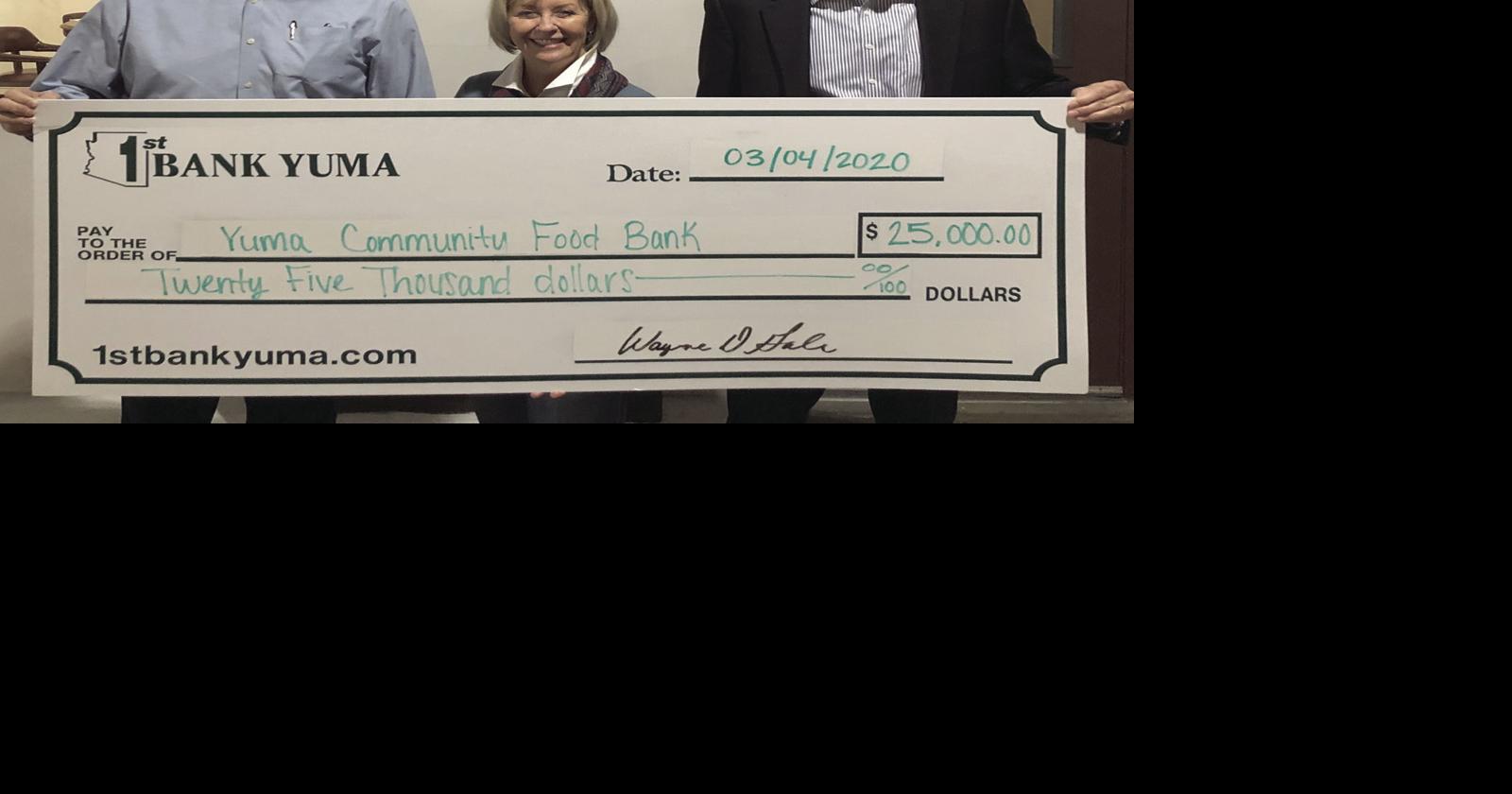 1st Bank Yuma donates to Yuma Community Food Bank Features