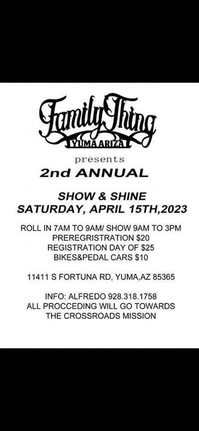 FAMILY THING CC: SHOW AND SHINE Calendar yumasun com